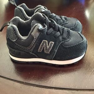 New Balance Kids Black and Gray Sneakers